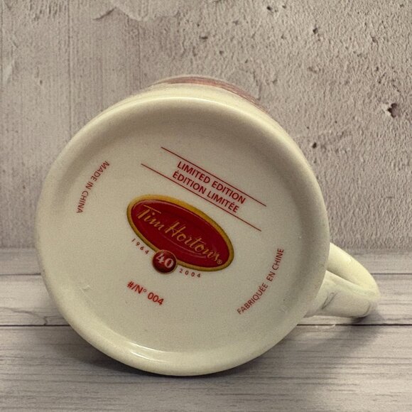 Tim Hortons "40 Years of Friendship" Red Gold White 2004 Coffee Mug (SKU: 198MI) - Picture 4 of 7